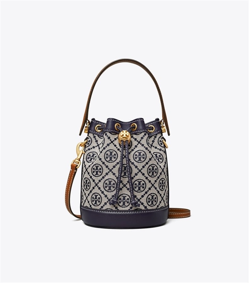 Burch TB Women's Mini T Monogram Tote Bag Tory Navy - Image 1